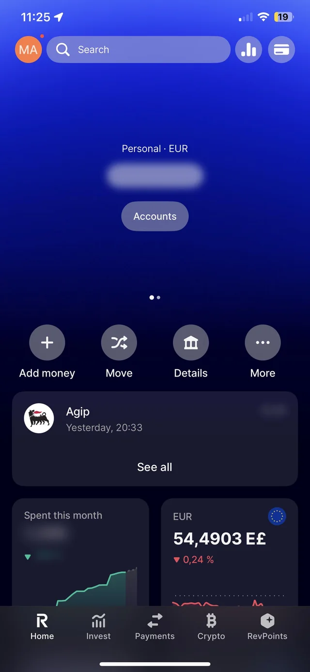 Revolut app gambling block screen